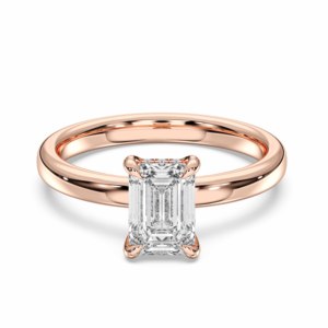 Juego de puntas de diamante cultivado en laboratorio de 1,06 quilates, anillo de compromiso solitario con plata de ley chapada en oro para mujer - Product Image 1
