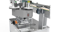 Máquina de etiquetado de botellas redondas eléctrica SKILT, tarro de vidrio, botella de vino, máquina de etiquetado de botellas de bebidas