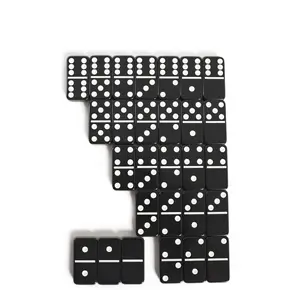 Jade Green Plastic Double 6 Domino Game Set Tournament Size Dominoes Board Game Block Juego Domino Custom
