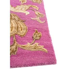 Tapis en laine et soie noués à la main Aurora, motifs floraux rose et violet, pour la maison, la voiture, modèles rectangulaires en puzzle - pour salon, couloir SLR-50 - Product Image 4