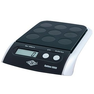 Balance de bureau WEDO Optimo 5000, capacité 1g/5kg, noir/argent, avec connexion secteur - Product Image 1
