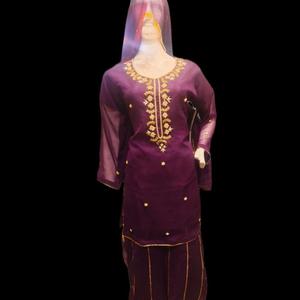 ชุดเดรสชีฟองสำเร็จรูปคุณภาพสูง ดีไซน์สวยหรู พร้อมกางเกงทรงชาราร่า สำหรับงานปาร์ตี้ ตกแต่งด้วยงานปักอย่างมีสไตล์ - Product Image 3