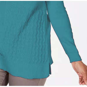 Cardigan Vintage Casual da Donna Karen Scott in Cotone Traspirante con Lavorazione Mista, Blu, Taglia XS, per la Stagione Invernale, con Logo Frontale - Product Image 3