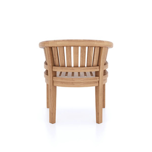 Silla de Jardín de Madera de Teca Sólida para Comer al Aire Libre, Diseño Moderno con Estructura de Color Natural para Uso en Parques o Talleres - Product Image 4