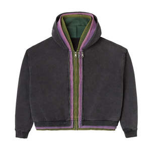 Sudadera Extra Grande de Algodón 350/400gsm con Lavado Ácido, Triple Capa, Corte Cuadrado, Unisex, Excelente Felpa Francesa, Sudadera Pesada con Logotipo Personalizado - Product Image 4