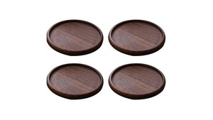 Sous-verres en bois 4 pièces en bois et sous-verre rond avec support pour cuisine boissons tasses vendeur chaud personnalisé - Product Image 6