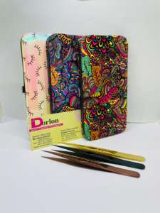 Pince à épiler professionnelle pour extension de cils Logo privé pince à cils pointue en acier inoxydable avec pince à cils PU Kit d'emballage - Product Image 6