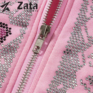 เสื้อฮู้ดผู้ชายสำหรับฤดูหนาวพลอยเทียมสีทึบปักลาย420จางหายไปจาก460 500 GSM แบบสวมหัว - Product Image 6