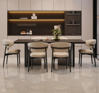 Grande table à manger pliable moderne en granit écologique pour salle à manger, haute rigidité, résistance à l'usure, personnalisable