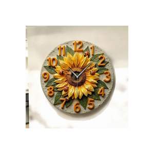 Colorido girasol estampado 50cm Mesa silenciosa de madera Reloj de pared regalo perfecto para la decoración del hogar - Product Image 6
