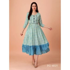 Vestido de boda de diseñador de aspecto elegante, el último vestido de rayón exclusivo con espejo y bordado a mano, fabricante de Surat - Product Image 1