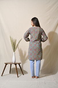 Traditional Motif Hand Block Printed Cotton <b>Dress</b> Sustainable Handcrafted Casual Straight for Daily Wear Bohemian Style <b>Dress</b> - Product Image 2