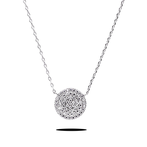 Collana pendente geometrica lunga 16 \ "con Pave CZ diamante taglio smeraldo rodio e rodiato placcato oro 14K platino materiale principale