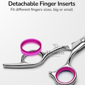 Tijeras de Peluquería Profesionales para Diestros, 32 Dientes, Mango Mediano, Punta Afilada, Acero Inoxidable 4CR de Alta Calidad - Product Image 3