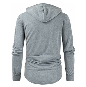 2025 couleur unie pull hommes sweat à capuche allongé respirant mode élégant vêtements d'extérieur décontracté hommes sweat à capuche allongé - Product Image 1