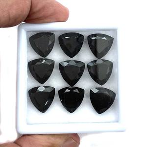IGI certificado 12mm trillón corte suelto facetado negro turmalina piedra preciosa alta calidad cristal Natural anillos ovalados piedras Material - Product Image 4