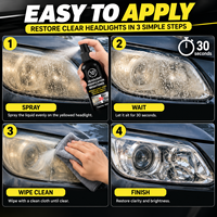 Liquide de Restauration de Phares de Voiture 100ml – Éliminateur de Jaunissement et d'Oxydation, Nettoyant et Polissant pour Lentilles de Phares, Revêtement Céramique OEM