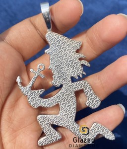 Colgante de Plata de Ley 925 con Moissanita VVS, Estilo Hip Hop, Diseño de Hacha y Ancla, con Incrustaciones de Piedras, Chapado en Rodio, para Fiesta Unisex - Product Image 2