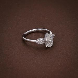 Anillo de Compromiso con Diamante Cultivado en Laboratorio en Forma de Pera, Certificado F VVS, Chapado en Oro de 18K, 1.15 Quilates, para Regalo de Aniversario de Bodas, Moderno - Product Image 3