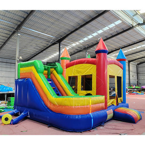 บ้านลมเด็กแบบพองลมทรงรุ้ง วัสดุ PVC คุณภาพสูง สำหรับเล่นกลางแจ้ง ได้รับมาตรฐาน CE - Product Image 4