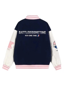 แจ็คเก็ตวาร์ซิตี้ปักลายแบบยูนิเซ็กซ์ ผ้าแคนวาส ปิดด้วยซิป โลโก้ด้านหน้าแบบกำหนดเอง บริการ OEM ดีไซน์กันลม สไตล์ลำลองสำหรับฤดูใบไม้ร่วง - Product Image 4