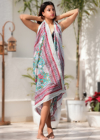 Pañuelo/Chal de Algodón Estampado a Mano de la Marca Craftjaipur para Mujer, Estilo Indio, Transpirable, Ligero, para la Playa, Pareo Grande