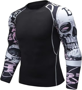 Rashguard de MMA Transpirable de Buena Calidad y el Mejor Material para Hombre, de Secado Rápido, Manga Larga, Color Sólido, Talla Grande - Product Image 1