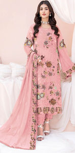 Nuevo traje de trabajo de secuencia de bordado Georgette pesado pakistaní con tela de vestido elegante de colección Dupatta - Product Image 3