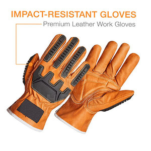 Gants de mécanicien en cuir personnalisés avec protection TPR sécurité respirante et imperméable pour les techniciens automobiles - Product Image 5