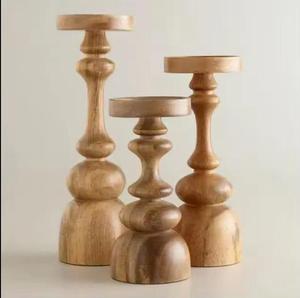 Nouveaux modèles de haute qualité bougeoirs en bois de manguier pilier de bougie en bois utilisé pour les décorations pour la maison - Product Image 1