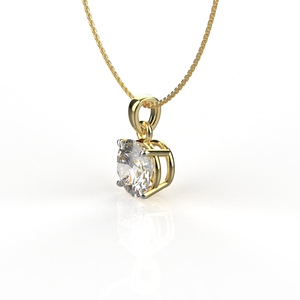 Avarta Colgante Solitario De Plata Esterlina De 1 Quilate Con Cadena En Oro Pulido - Product Image 1
