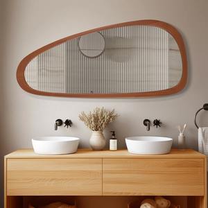 Modern Asymmetrical Metal Iron Framed Gold Art Deco <b>Square</b> Wall <b>Mirror</b> for Living Room Entryway Bedroom Wedding Decor - Product Image 2