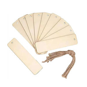 Marcapáginas de Madera Rectangular Natural Personalizado, Estilo Arte Popular, con Borlas, Pulido, para Grabado Láser, Regalo - Product Image 1