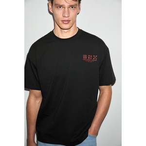 เสื้อยืดโอเวอร์ไซส์ผ้าฝ้ายออร์แกนิก 100% พิมพ์ลายสำหรับผู้ชาย GRIMELANGE ANTONIO - Product Image 2