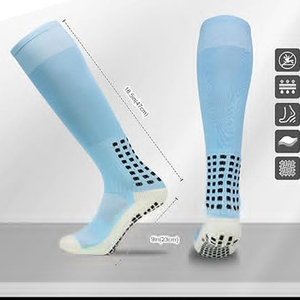Calcetines deportivos transpirables antisuciedad Spandex para hombre, calcetines de fútbol antideslizantes hasta la rodilla, almohadillas de agarre antideslizantes para calcetines atléticos de poliéster - Product Image 4