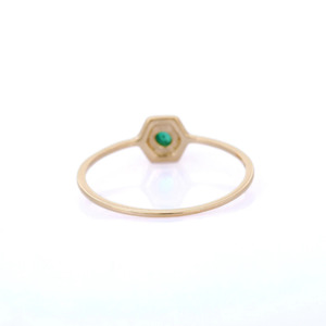 แหวนเพชรเม็ดเดี่ยวสีมรกตตัดตามธรรมชาติแบบแฮนด์เมด14K เครื่องประดับทองเคแท้สีเหลืองอัญมณีชั้นดีของขวัญวันครบรอบแต่งงานสำหรับ - Product Image 4