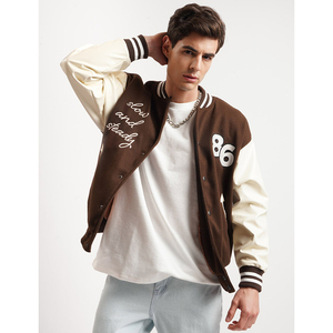 Hot Selling Designer High Street Stand Varsity <b>Jacket</b> <b>Men</b> Winter College <b>Baseball</b> Hip Hop Letter Embroidery Breathable Canvas - Product Image 2