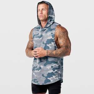 เสื้อกล้ามมีฮู้ดกล้ามเนื้อแข็งแรงแขนกุดสำหรับผู้ชายสำหรับใส่ออกกำลังกายฟิตเนสและเทรนนิ่ง - Product Image 5