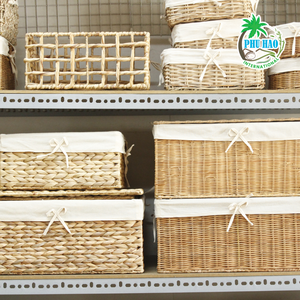 PRODUIT CHAUD Panier en jacinthe d'eau tissé à la main Stockage durable pour fruits et légumes - Product Image 4