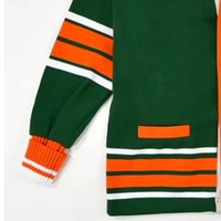 Cárdigan de punto casual OEM/ODM personalizado para hombre, cuello en V, estampado, lana gruesa, algodón, forro de felpa, botones cubiertos