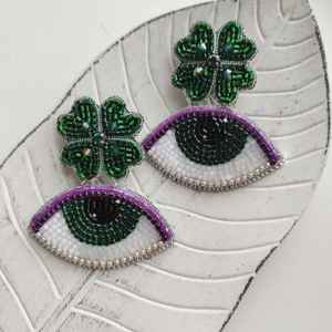 European American Style <b>Stud</b> <b>Earrings</b> <b>Black</b> Rani Design Beaded Gold Wedding Occasions Set Classic Western Bohemian Wholesale - Product Image 4