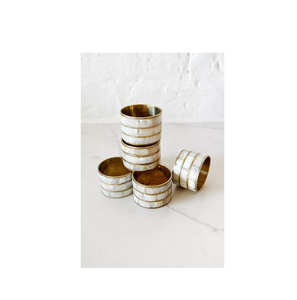 Wholesale Mop and Brass Napkin <b>Ring</b> Glitter Napkin Holders for Placemat <b>Mother</b> of Pearl Napkin <b>Rings</b> Round Shape - Product Image 5