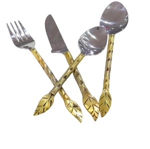 Poignée finie argentée couteau à beurre ensembles de couverts cuillère fourchette ensemble de couverts en acier inoxydable durable - Product Image 4