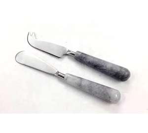 ชุดเครื่องมือทำชีสสแตนเลสมีด้ามจับเรซินสีดำทำด้วยมือเครื่องมือทำสลัดเงิน - Product Image 3