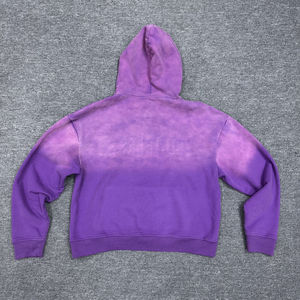 เสื้อมีฮู้ดแบบซิปของผู้ชายผ้าคอตตอนเทอร์รี่ระบายอากาศได้ดีพลอยเทียมซักด้วยหินสีจางลง - Product Image 5