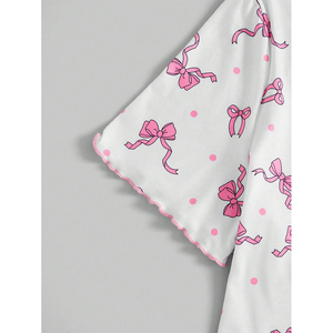 Nouveau modèle Deux pièces de qualité supérieure Logo et taille personnalisés Style décontracté 100% coton Ensemble t-shirt court pour femmes - Product Image 3