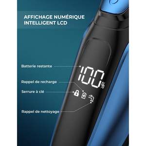 Afeitadora Eléctrica Portátil para Hombre con Cabezal Rotatorio, Cuchilla Triple, para Afeitar en Seco y Húmedo, Recortadora de Barba, Resistente al Agua IPX7, Lavable - Product Image 3