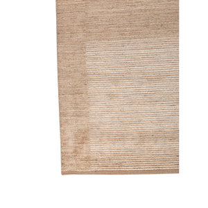 พรมขนสัตว์ทอมือสีเบจและสีน้ำตาลลายทางสไตล์โบโฮขนาดใหญ่ รุ่น Hwl-426 เหมาะสำหรับทางเข้าห้องนอนและทางเดิน - Product Image 4