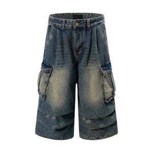 Fabricants de vêtements pakistanais Short cargo en jean à fermeture à cordon longue et personnalisée pour hommes - Product Image 1