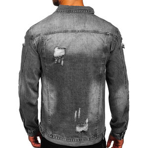 Doudoune à logo personnalisé pour hommes Nouvelle mode Doudoune avec fonction réversible Denim déchiré avec style printemps et automne - Product Image 6
